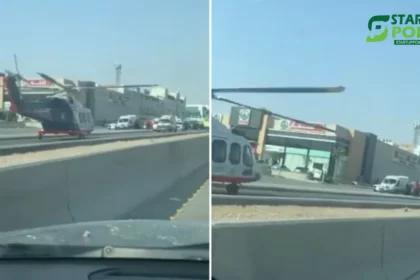 Air Ambulance Lands on Saudi Arabian Street to Rescue Accident Victim