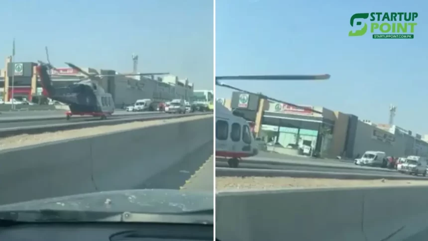 Air Ambulance Lands on Saudi Arabian Street to Rescue Accident Victim